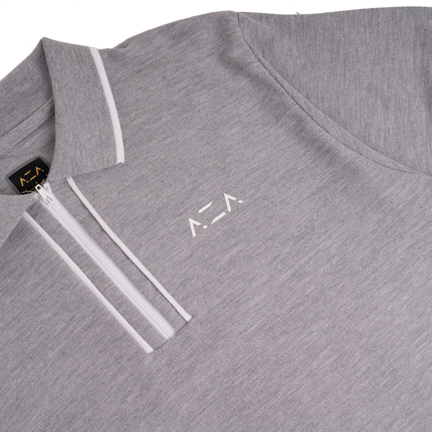 AZA Polo Shirt Striped Zip Edition - Grey