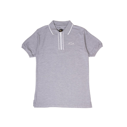 AZA Polo Shirt Striped Zip Edition - Grey