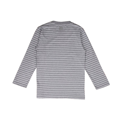 AZA T-Shirt Long Sleeve Box Mini Stripe - Grey / White