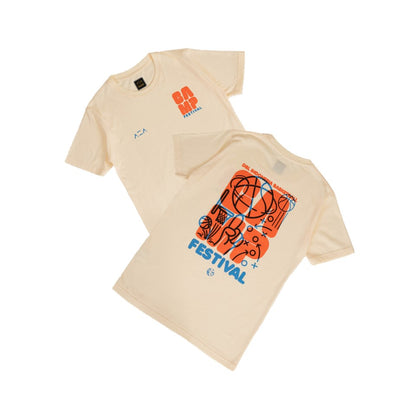 AZA x DBL Camp 24 Series T-Shirt Doodle Typograph - Cream