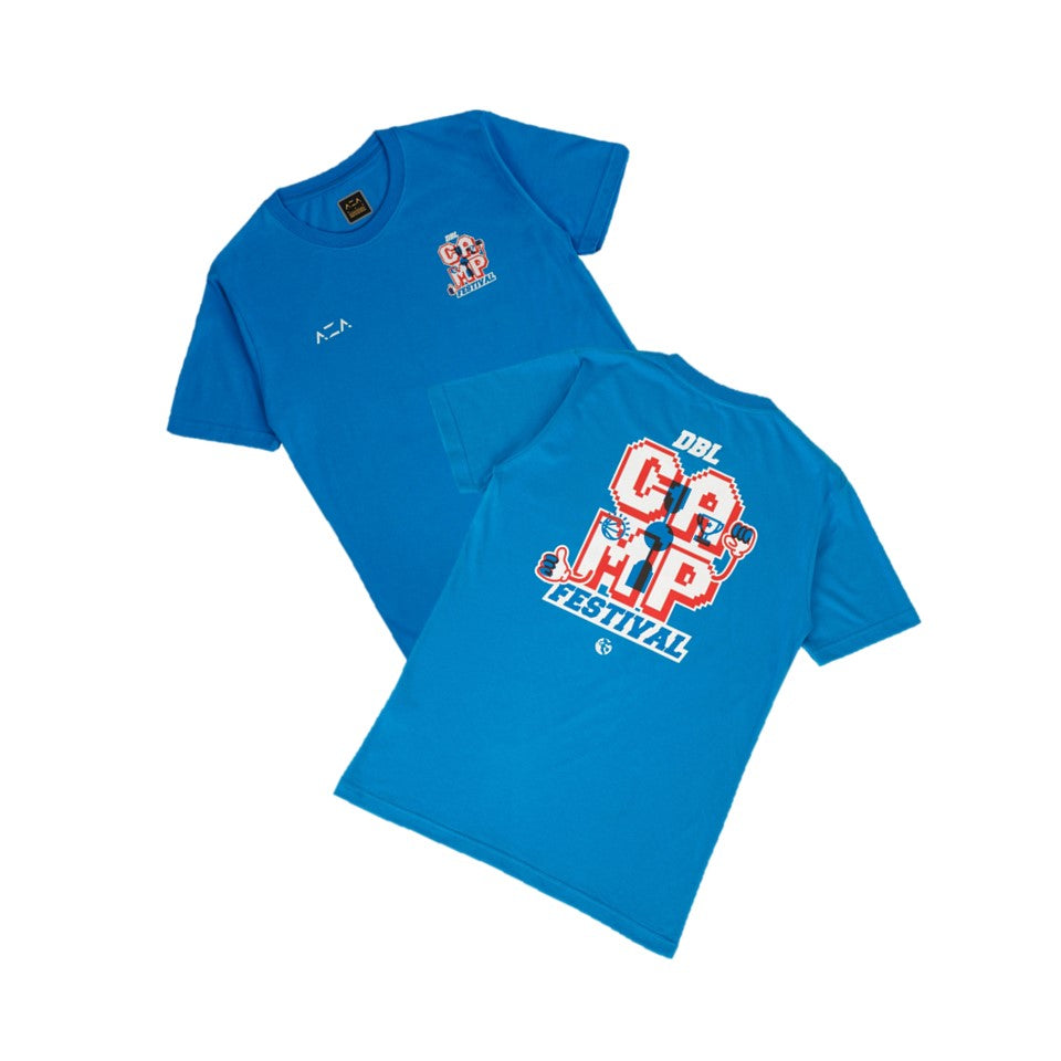 AZA x DBL Camp 24 Series T-Shirt Pixel Typograph - Blue