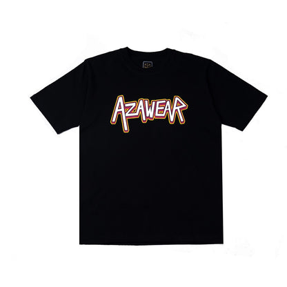 AZA T-Shirt Oversized Multicolor Graphics - Black