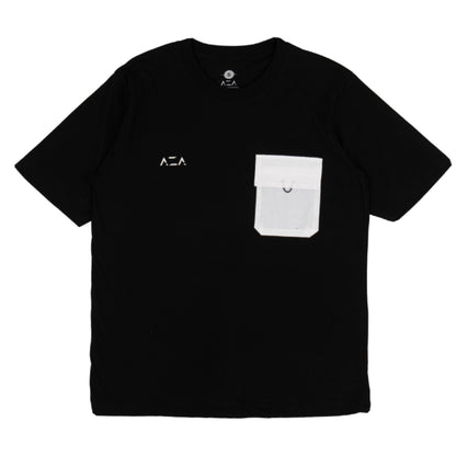 AZA Basic Pocket Combination Oversize T-Shirt - Black