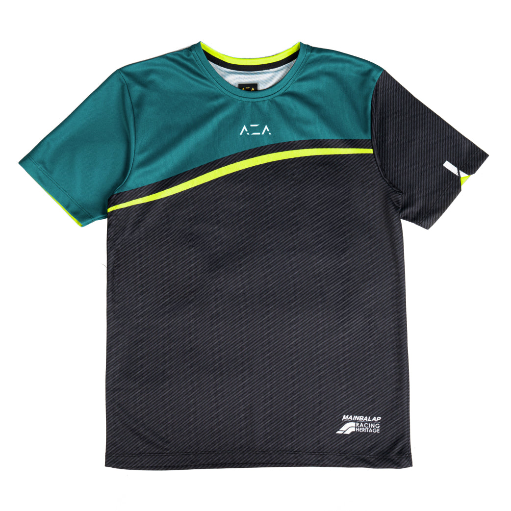 AZA x Mainbalap Racing Heritage Carbon Pattern Performance Shirt - Green