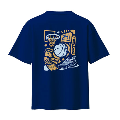 AZA X DBL Academy Hoop Graphic Oversized T-Shirt - Blue