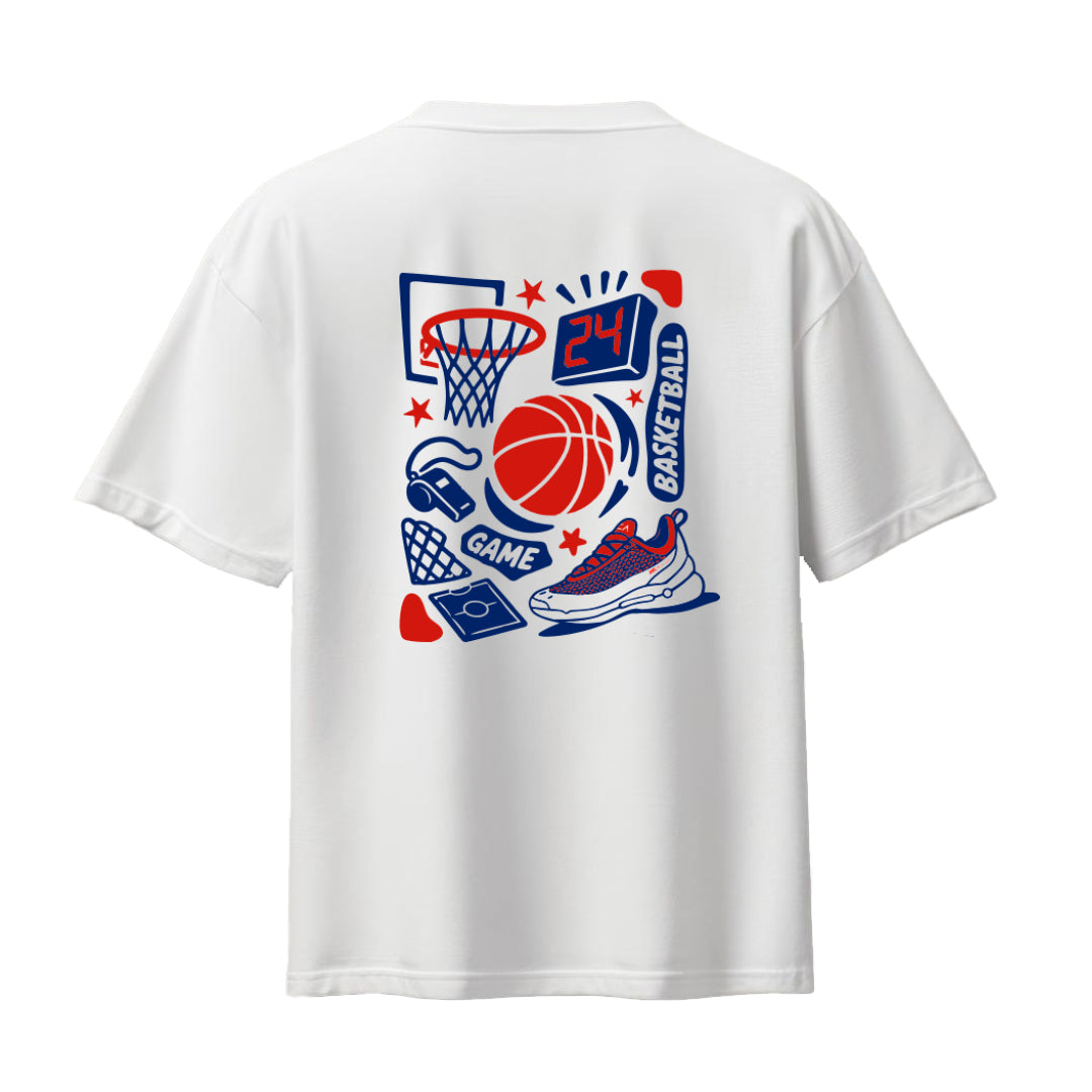 AZA x DBL Academy Hoop Graphic Oversized T-Shirt - White