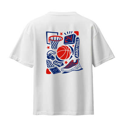 AZA x DBL Academy Hoop Graphic Oversized T-Shirt - White