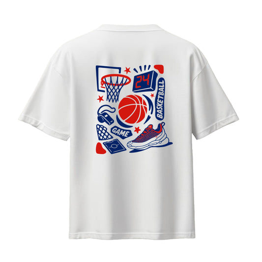 AZA x DBL Academy Hoop Graphic Oversized T-Shirt - White