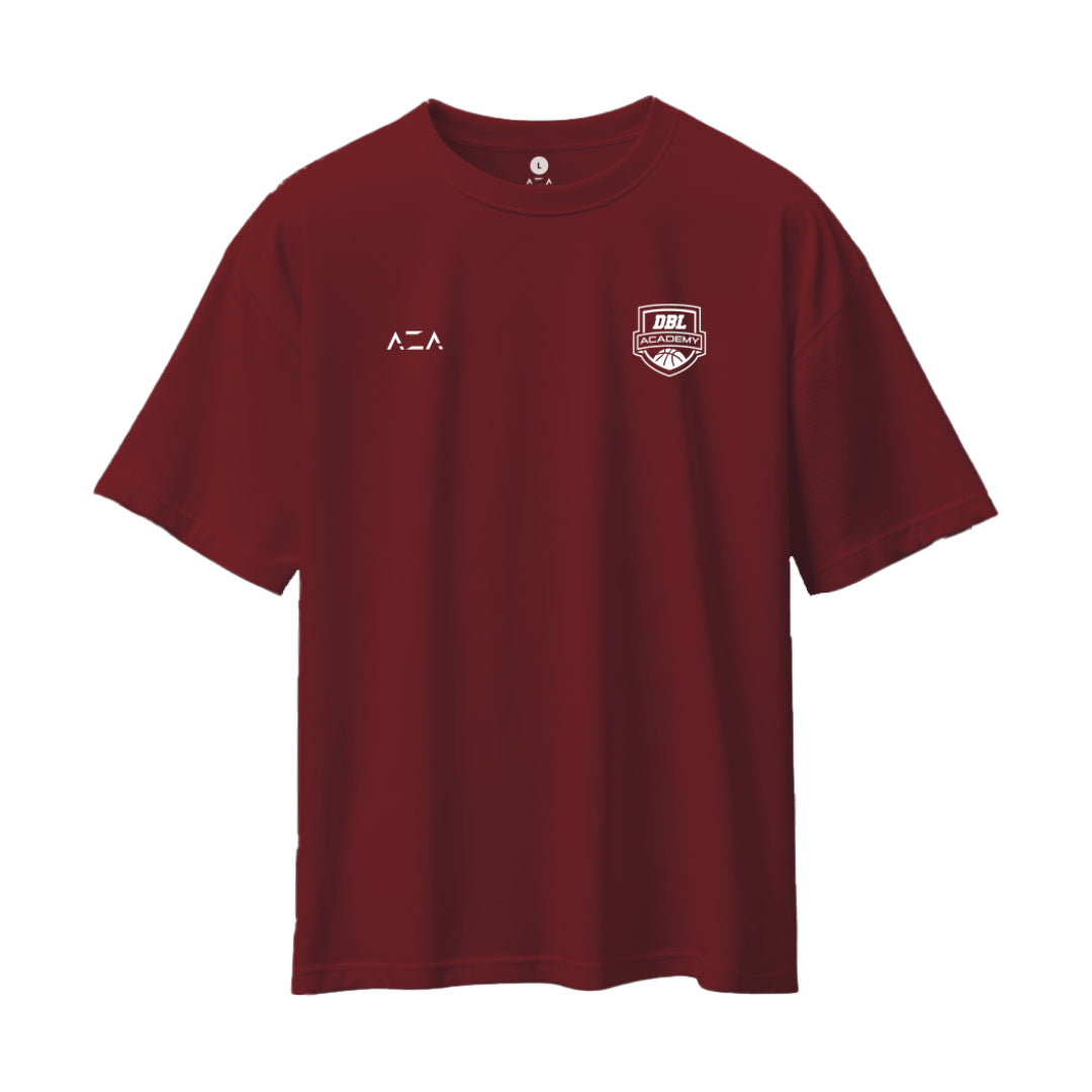 AZA X DBL Academy Hoop Graphic Oversized T-Shirt - Maroon