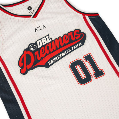 AZA x DBL Dreamers Home Basketball Jersey - White