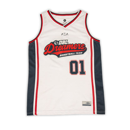 AZA x DBL Dreamers Home Basketball Jersey - White