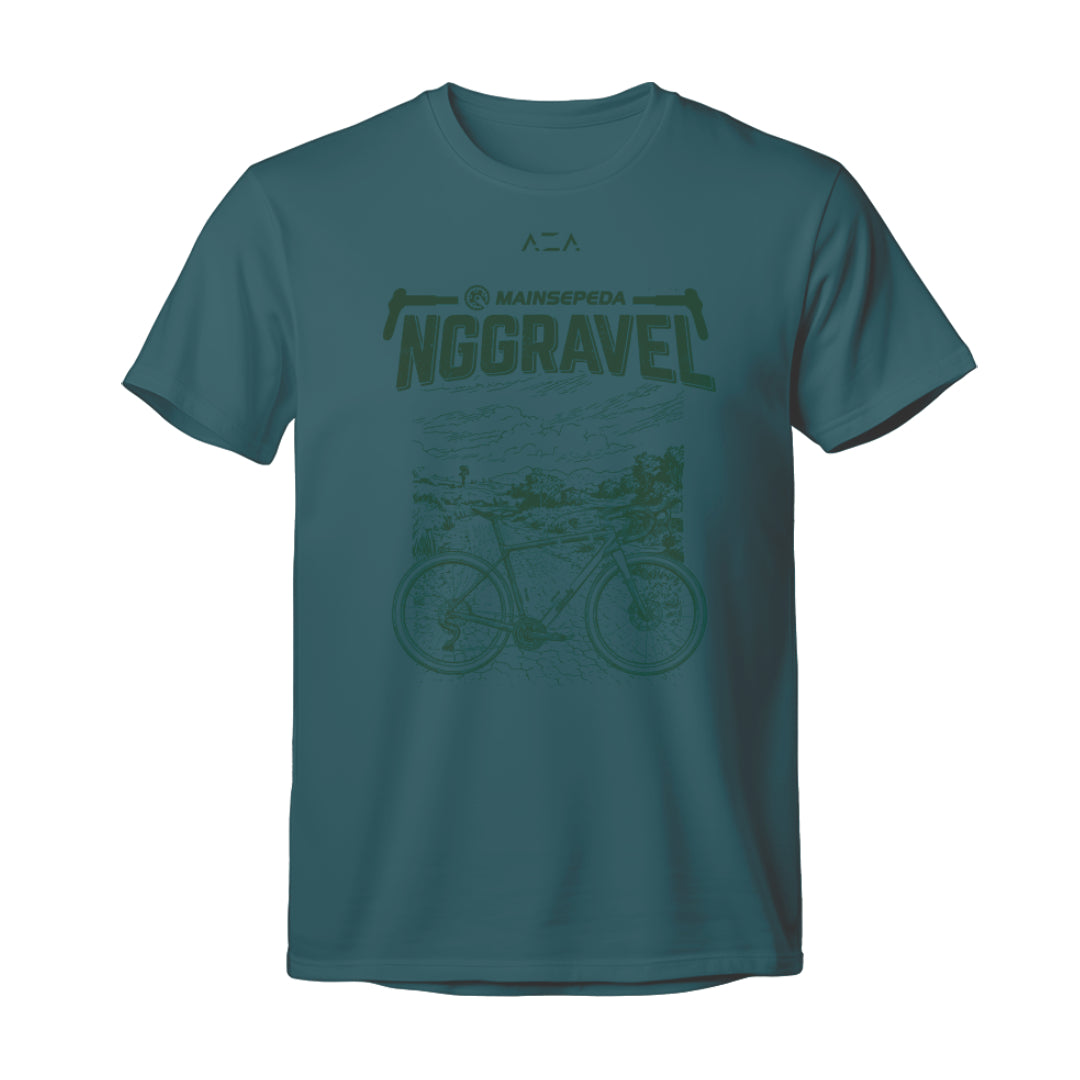 AZA X MAINSEPEDA Nggravel T-Shirt - Mineral Blue