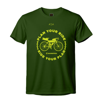 AZA x MAINSEPEDA T-Shirt Plan Your Ride - Cactus Green