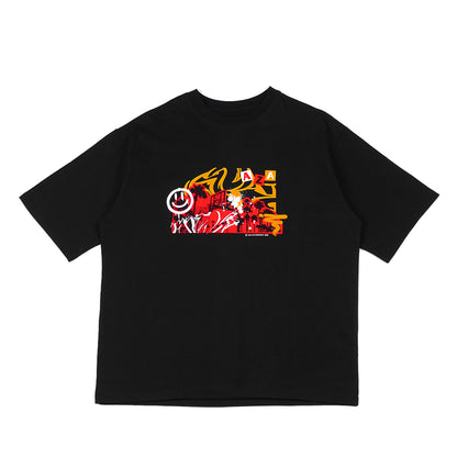 AZA T-Shirt Oversize Graffiti Series - Black / Red