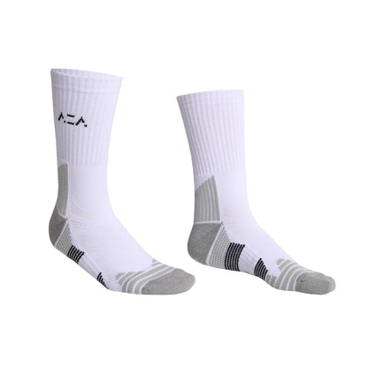 AZA Elite Crew Socks - White